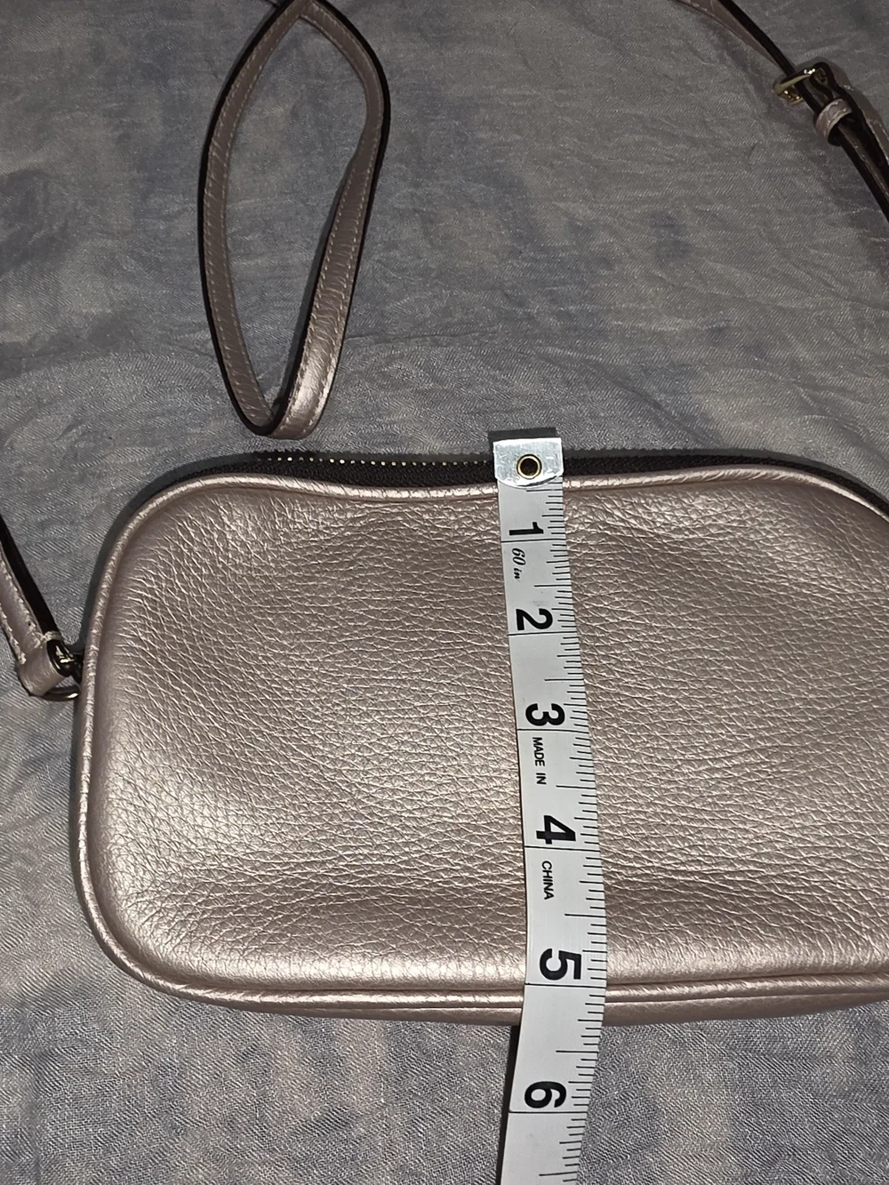 Coach Metallic Pale Pink Leather Crossbody Bag